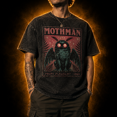 Mothman — Point Pleasant 1966 Vintage Cryptid Washed T-Shirt