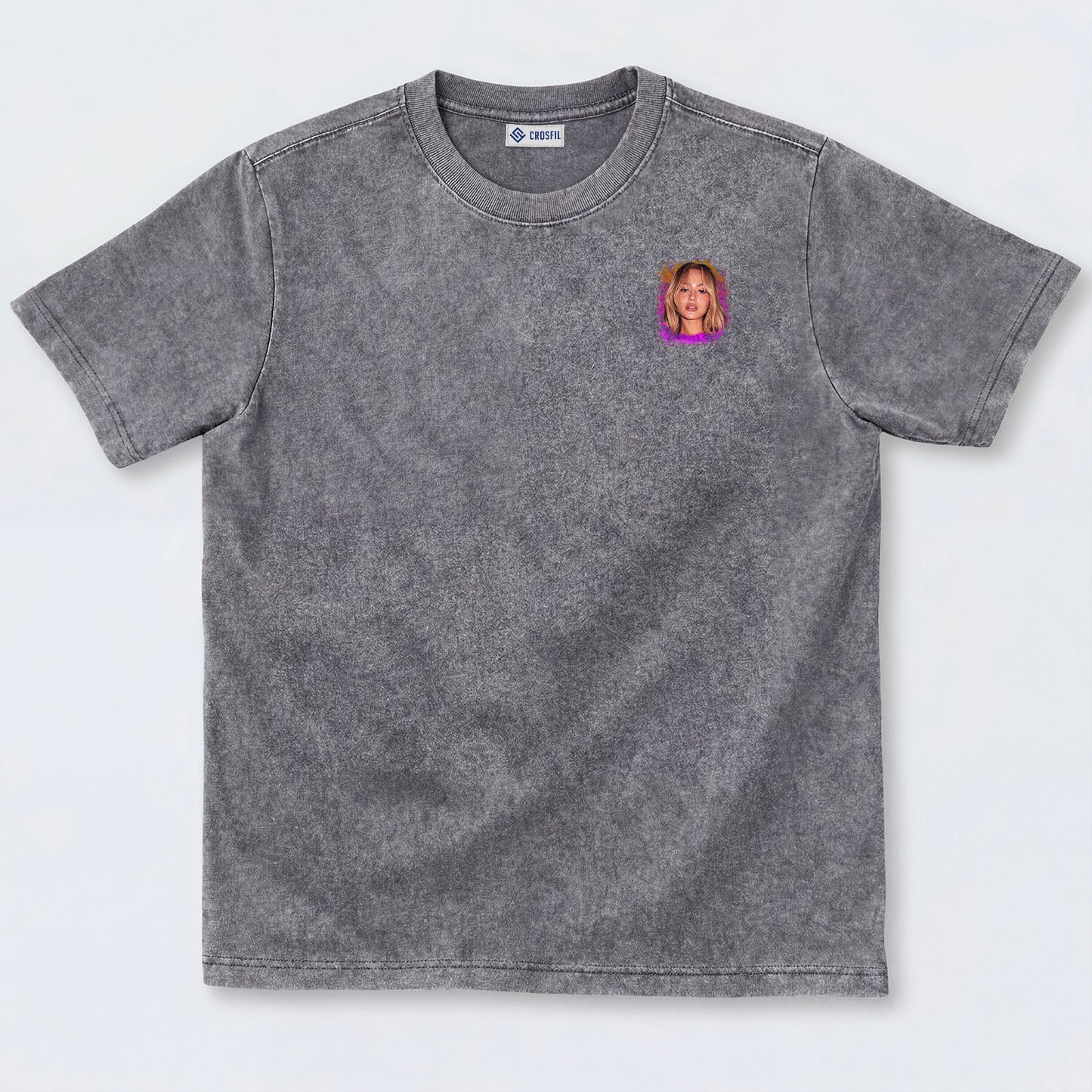 Custom Face Photo Wash T-Shirt – Personalized Face Tee - 160226