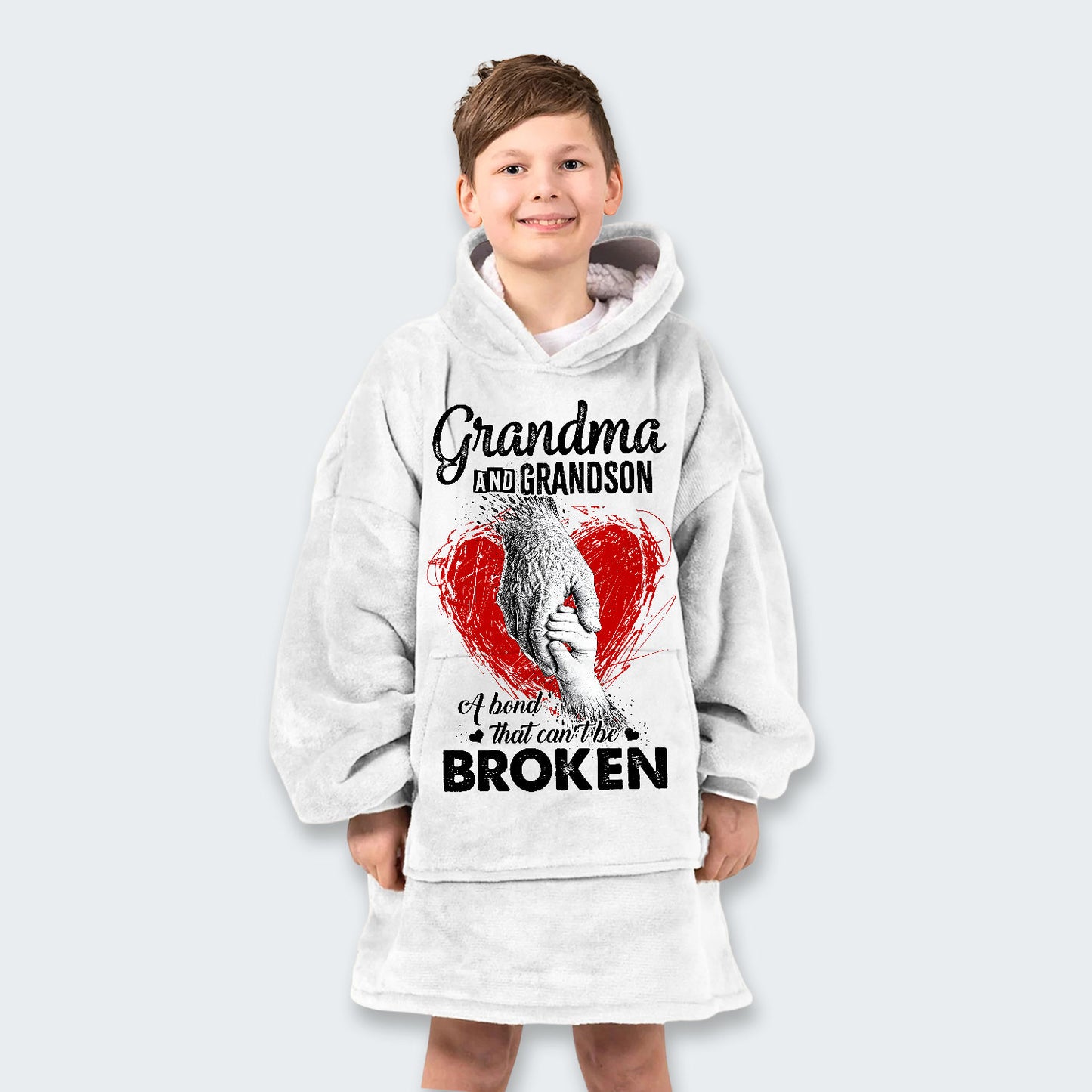Grandma And Grandson A Bond That can't Be Broken Hoodie Blanket 060126