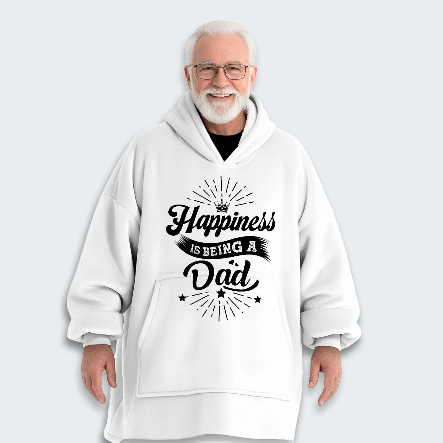 Happiness Is Being A Dad Hoodie Blanket 380126