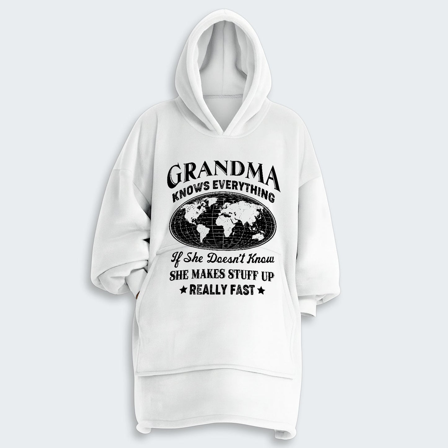 Grandma Knows Everything Hoodie Blanket 450126