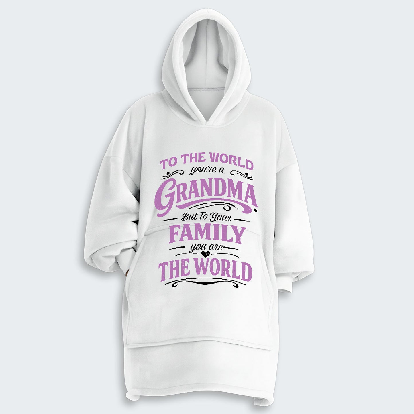 To The World You’re A Grandma But To Your Family You Are The World Hoodie Blanket 190126