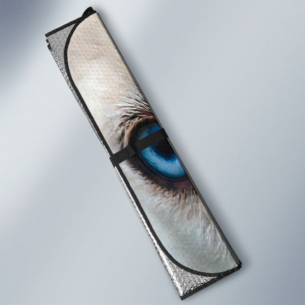 Blue Eyed White Husky Eyes Car Sun Shade 94