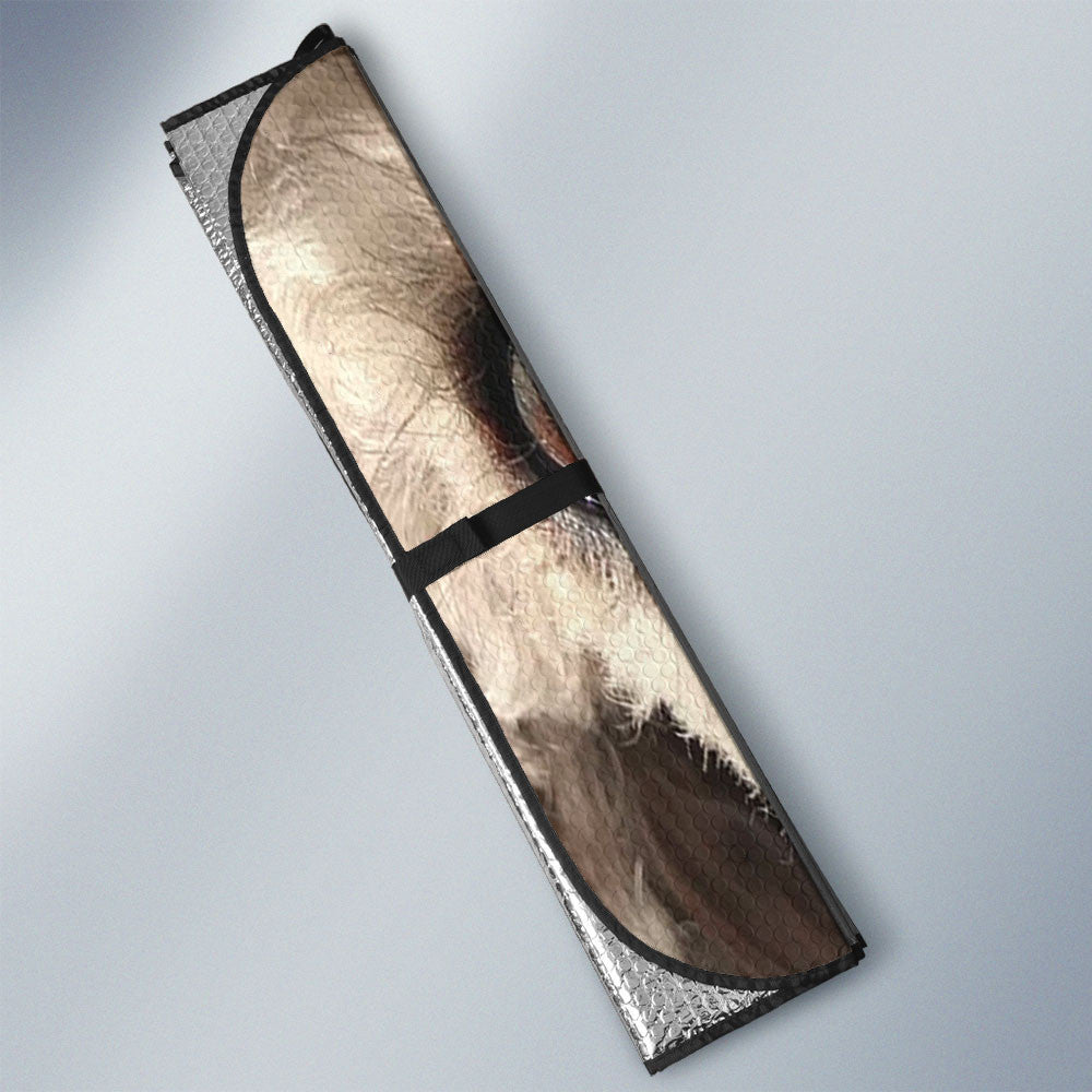 Silver Poodle Eyes Car Sun Shade 94