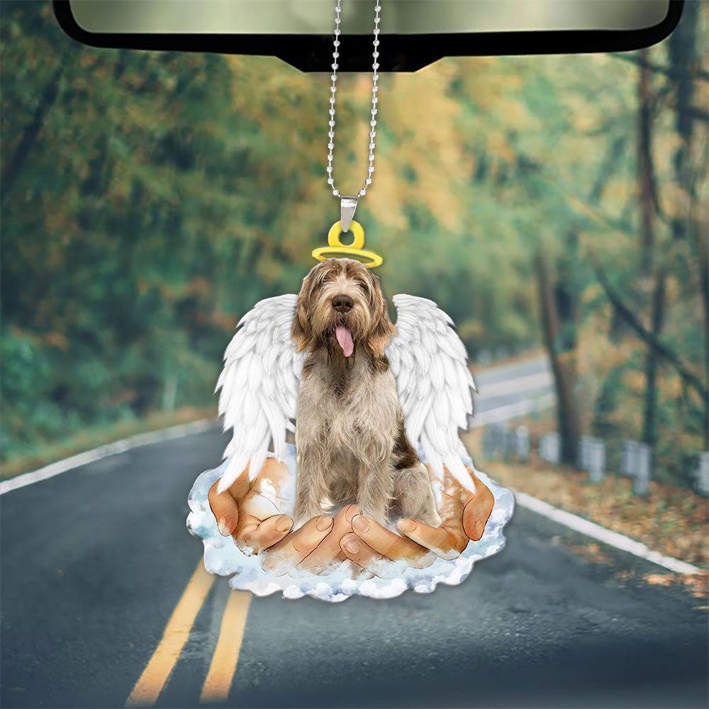 Spinone Italiano In The Hands Of God Car Hanging Ornament