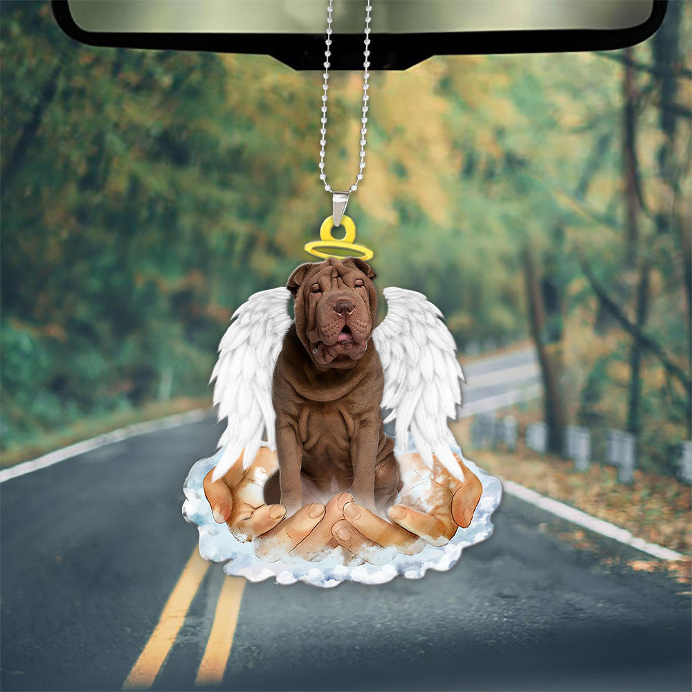Shar pei In The Hands Of God Car Hanging Ornament