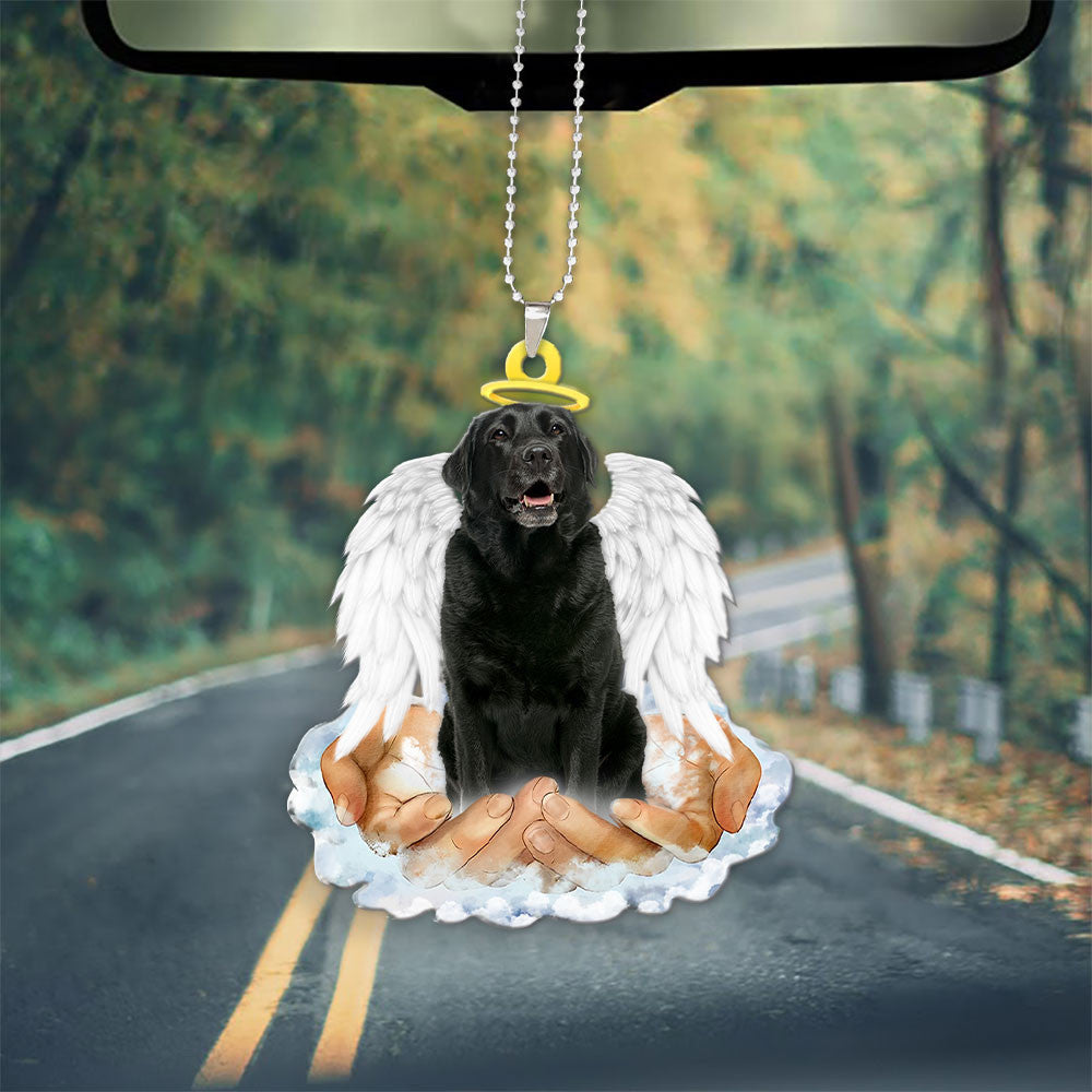 Labrador Retriever Black In The Hands Of God Car Hanging Ornament