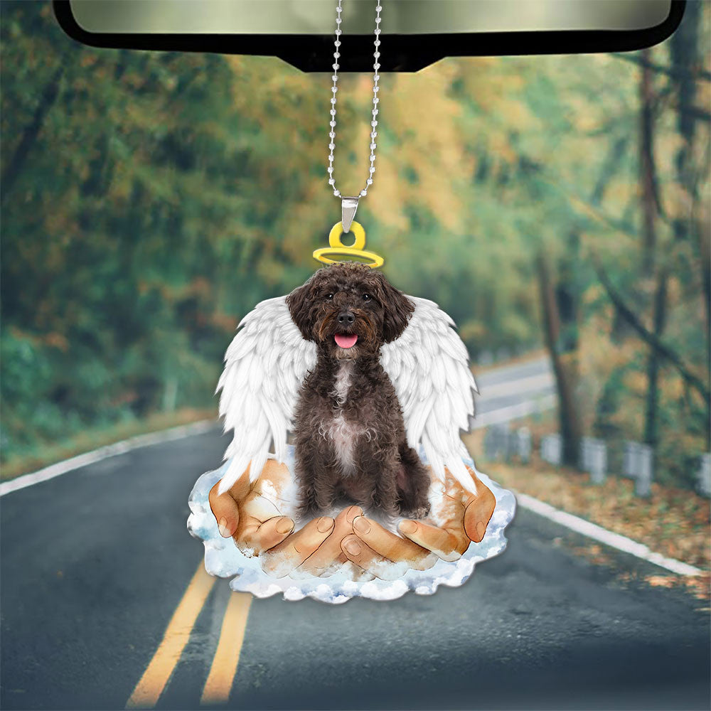 Schnoodle In The Hands Of God Car Hanging Ornament