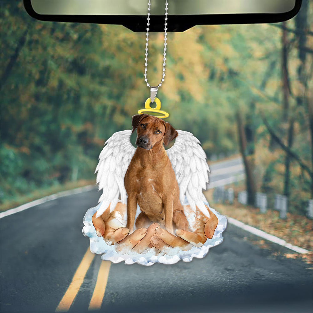 Rhodesian Ridgeback In The Hands Of God Car Hanging Ornament