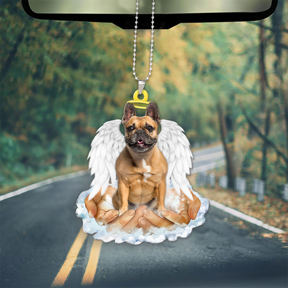 French Bulldog In The Hands Of God Car Hanging Ornament
