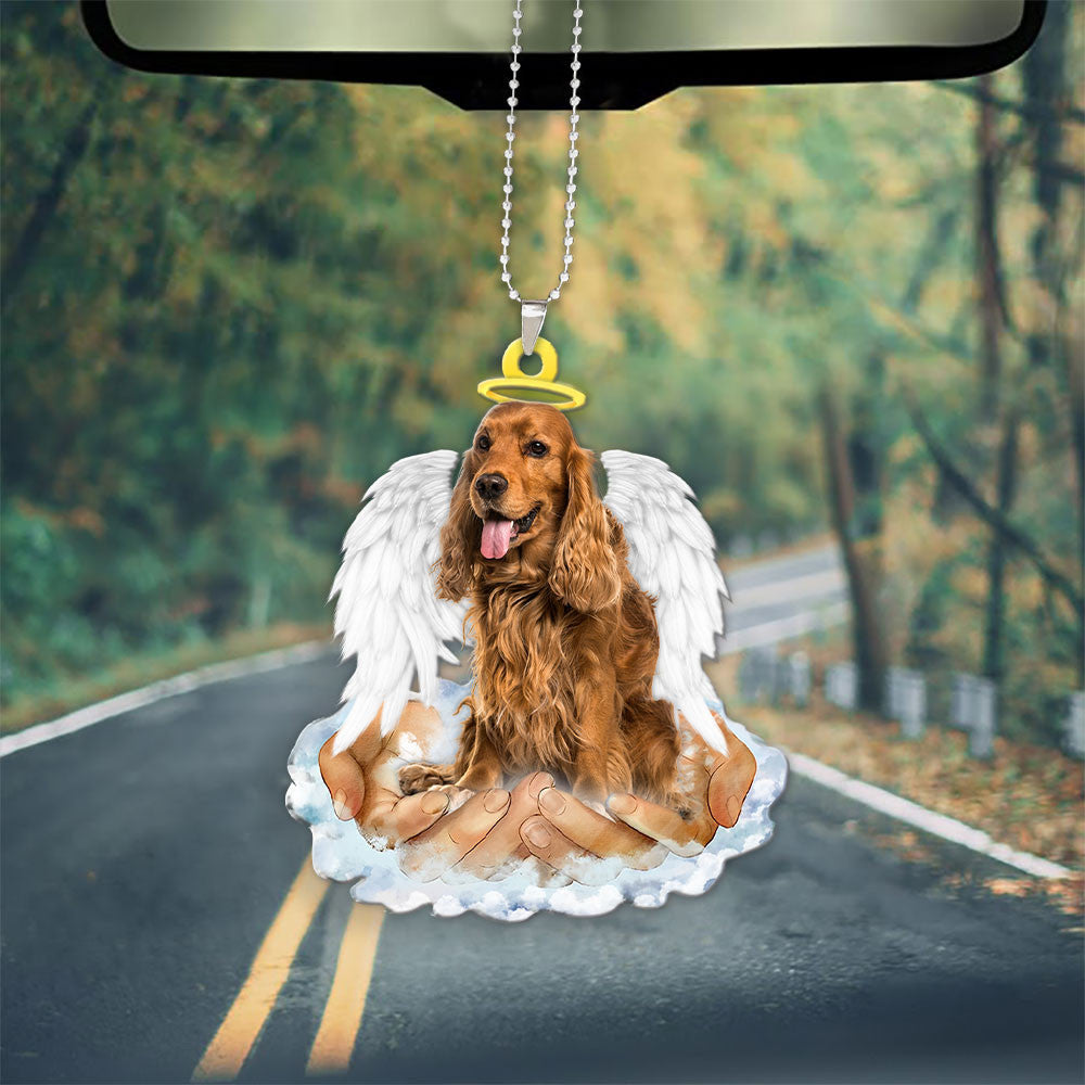 Cocker Spaniel In The Hands Of God Car Hanging Ornament