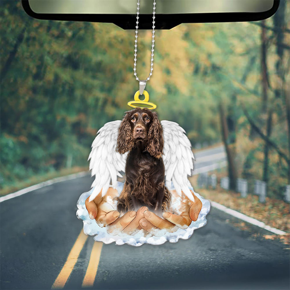 Boykin Spaniel In The Hands Of God Car Hanging Ornament
