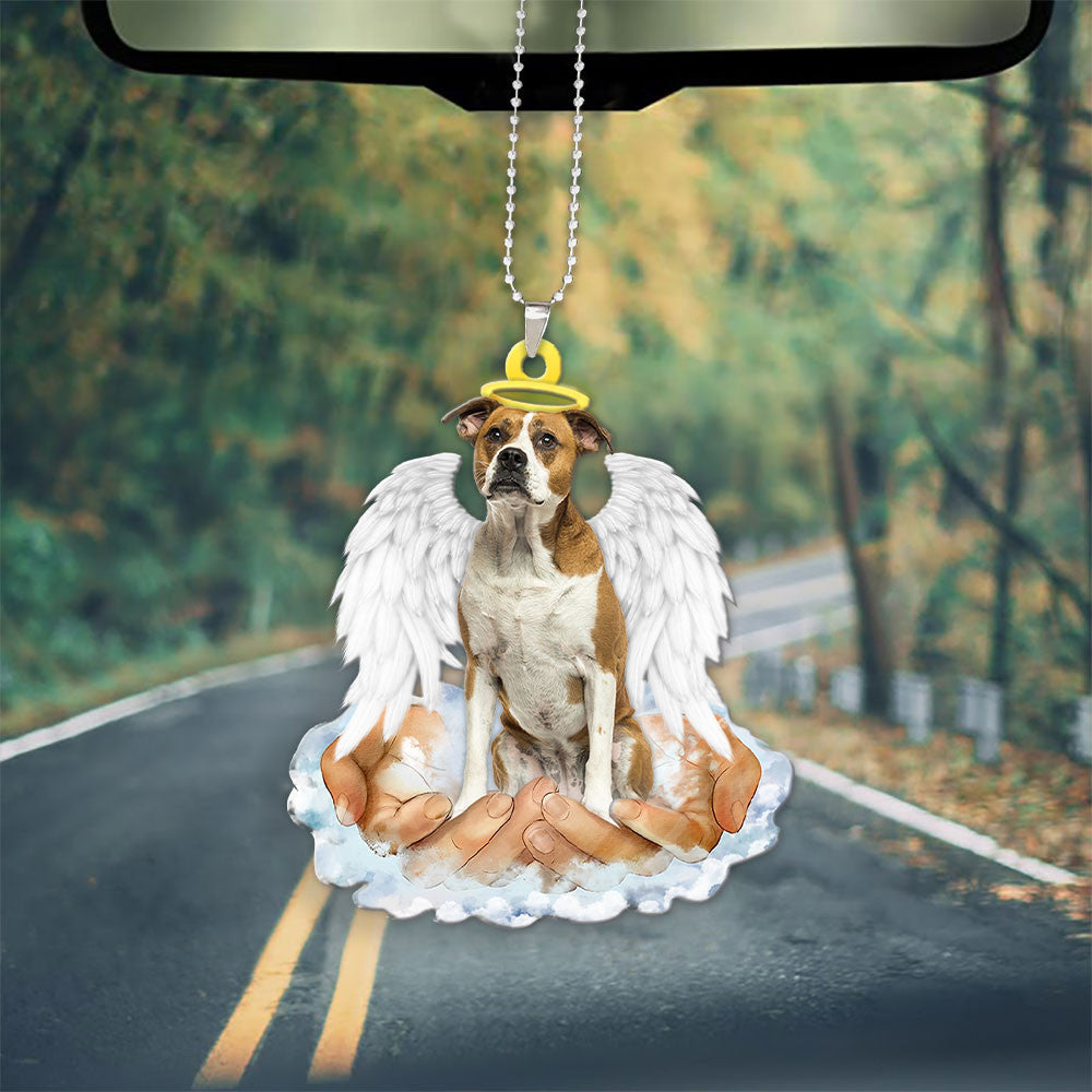 American Bulldog In The Hands Of God Car Hanging Ornament