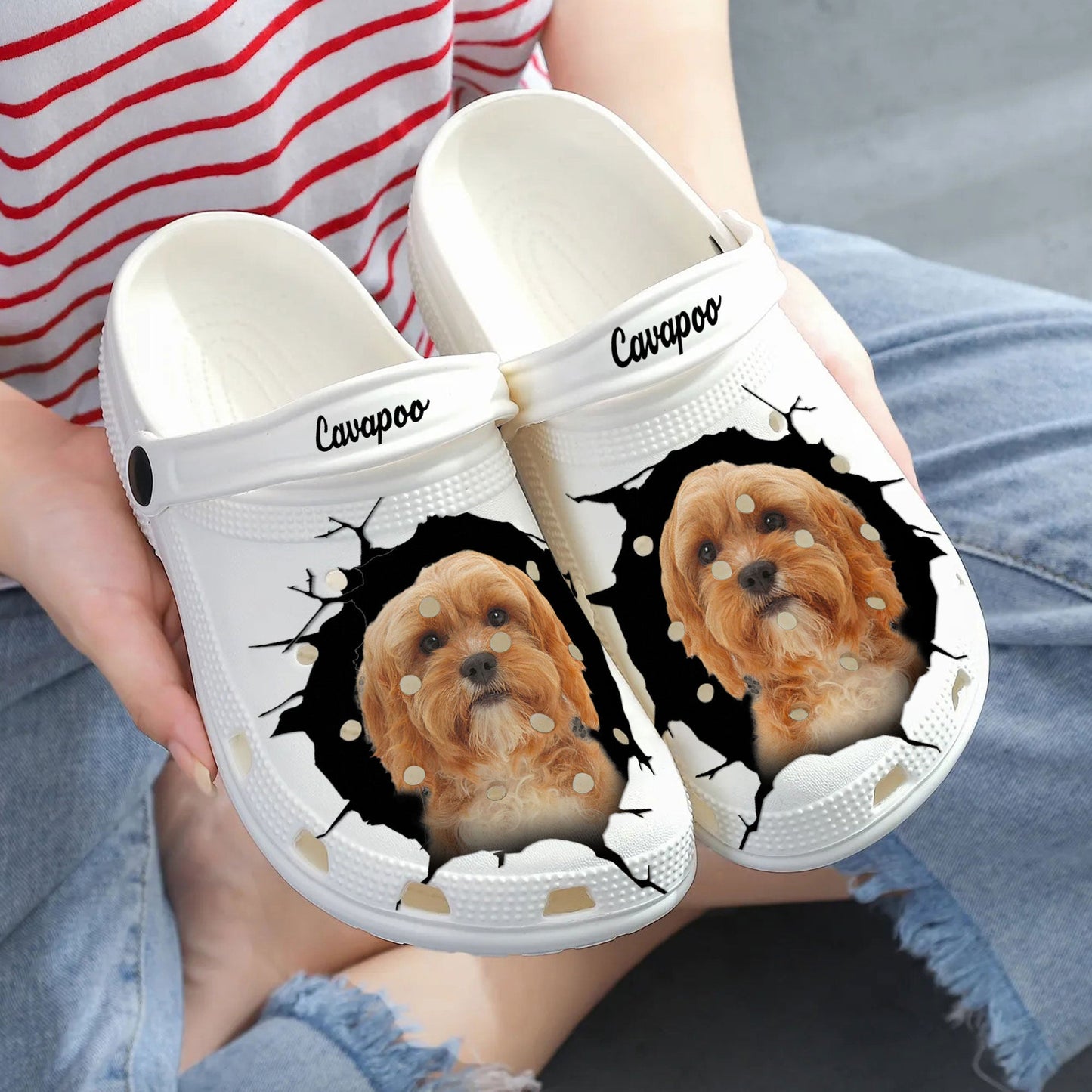 Cavapoo - 3D Graphic Custom Name Crocs Shoes