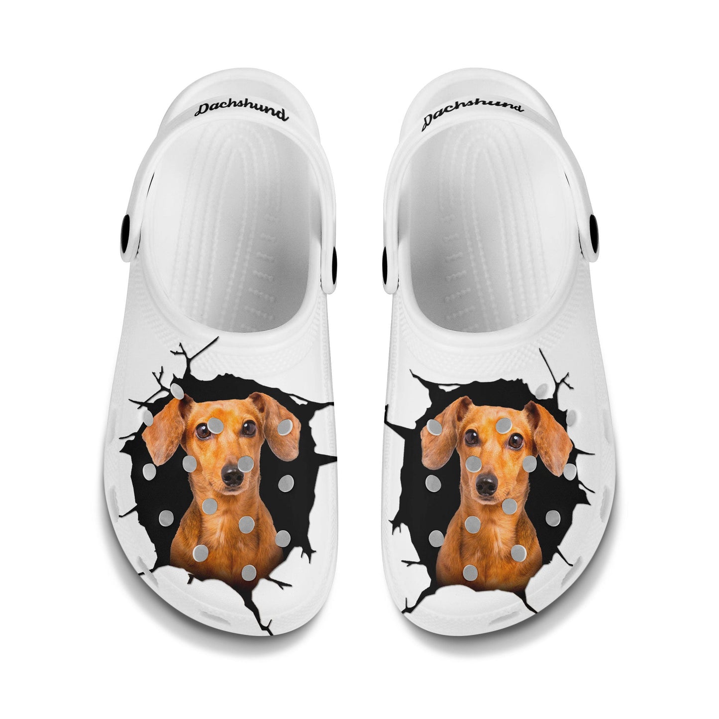 Dachshund - 3D Graphic Custom Name Crocs Shoes