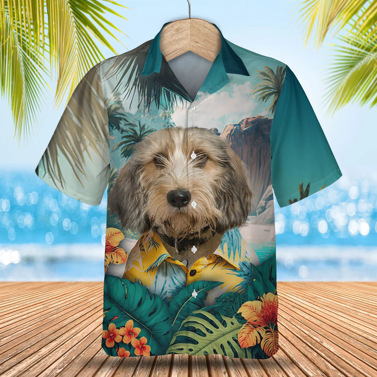 Petit Basset Griffon Vendéen - 3D Tropical Hawaiian Shirt