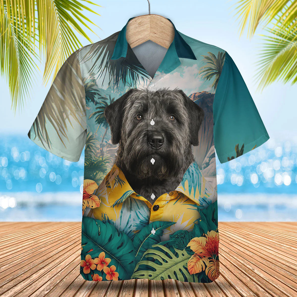 Bouvier des Flandres AI - 3D Tropical Hawaiian Shirt