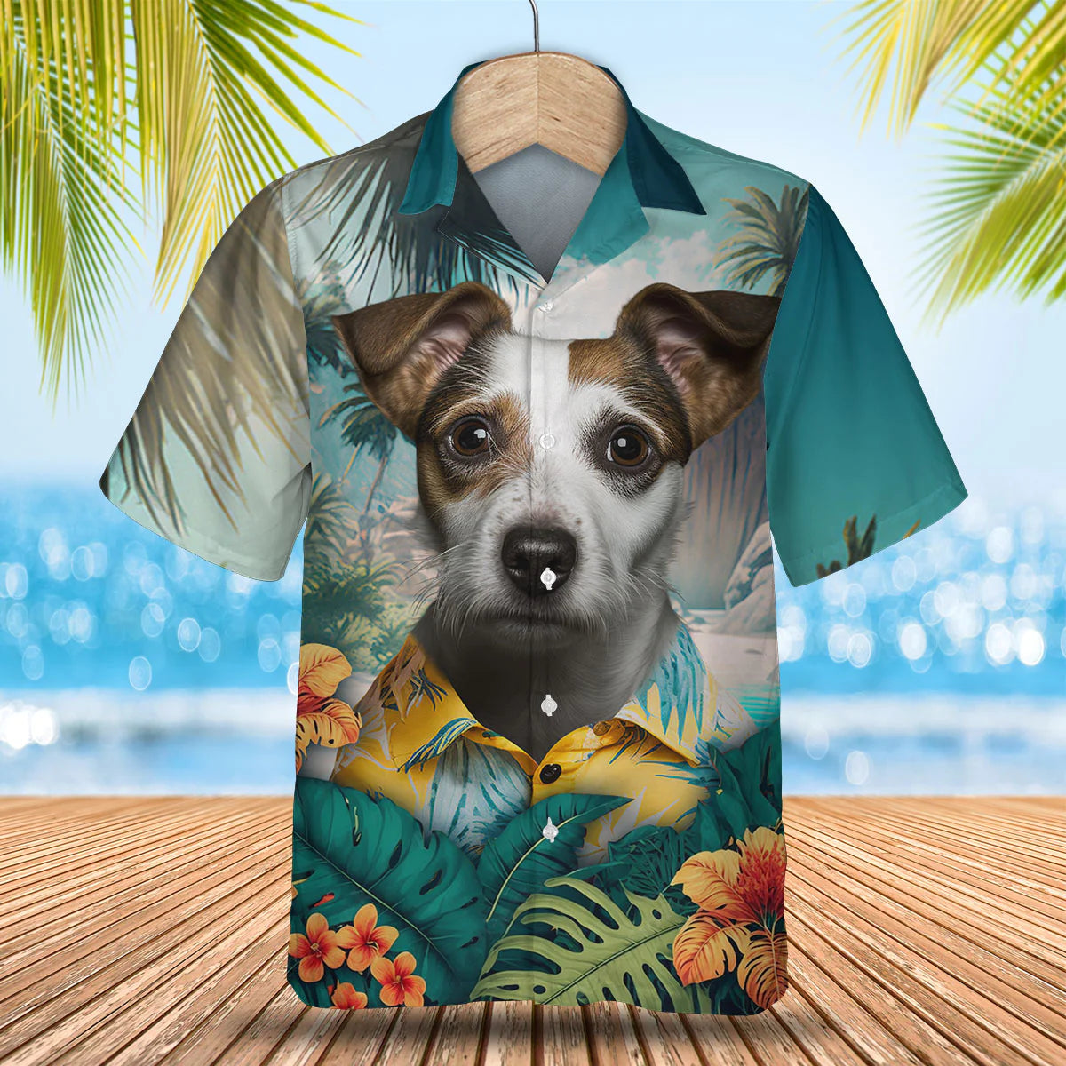 Jack Russell Terrier - 3D Tropical Hawaiian Shirt
