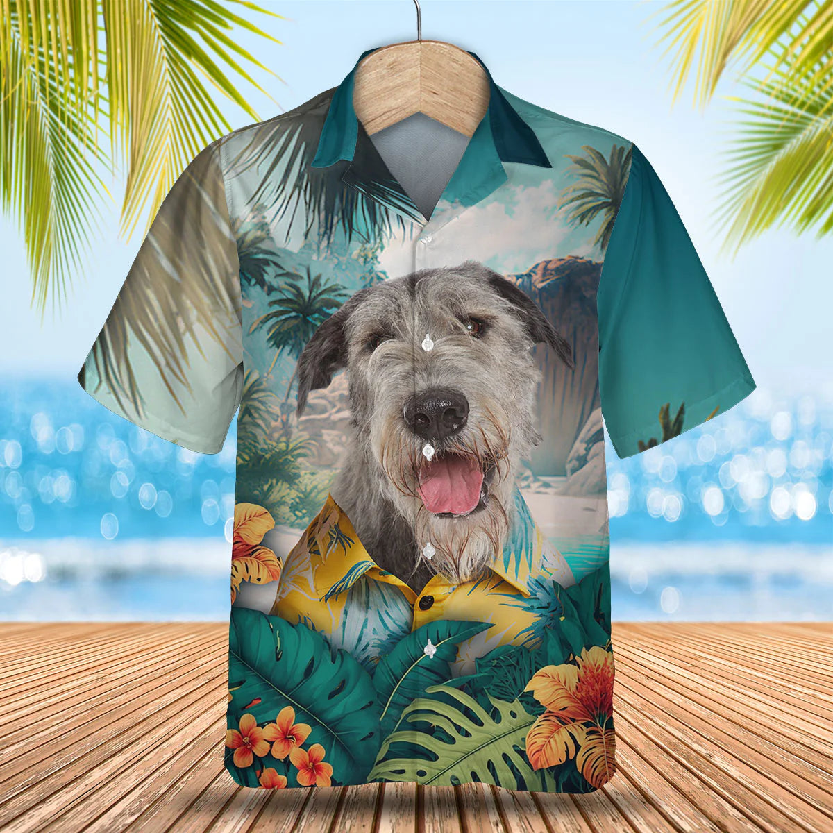 Irish Wolfhound - 3D Tropical Hawaiian Shirt