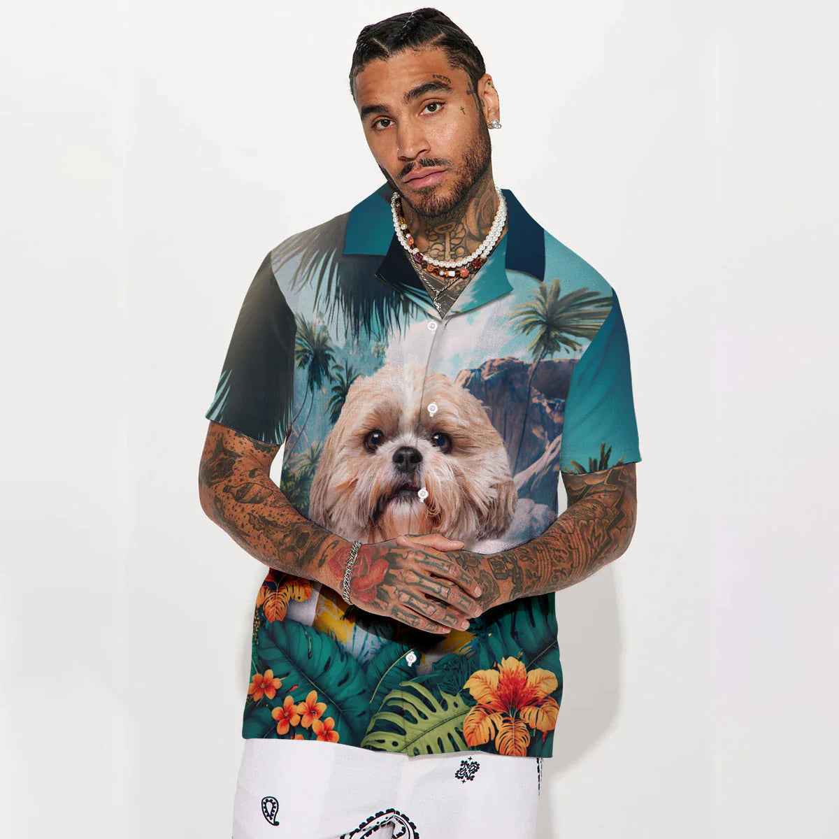 Shih Tzu - 3D Tropical Hawaiian Shirt