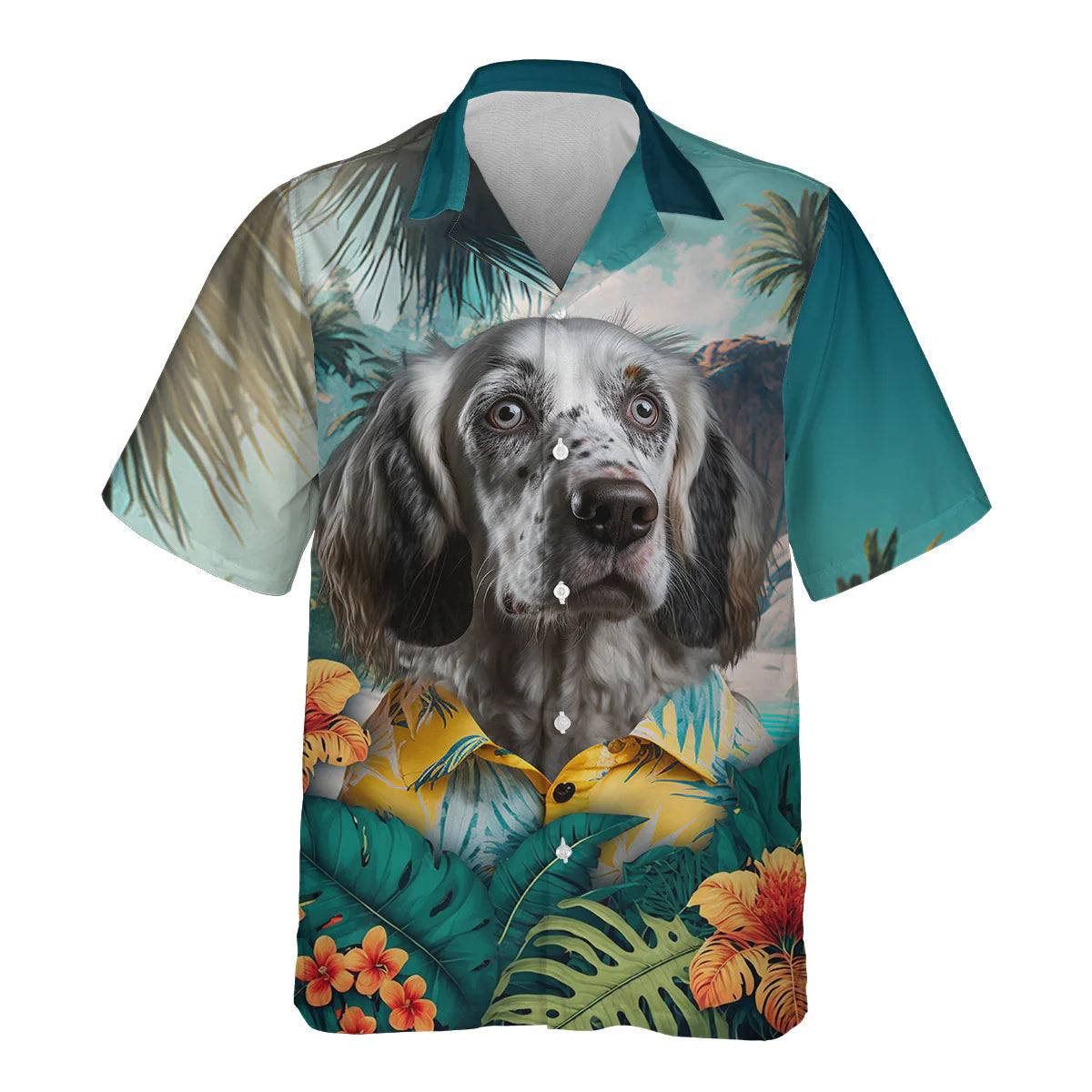 English Setter - 3D Tropical Hawaiian Shirt