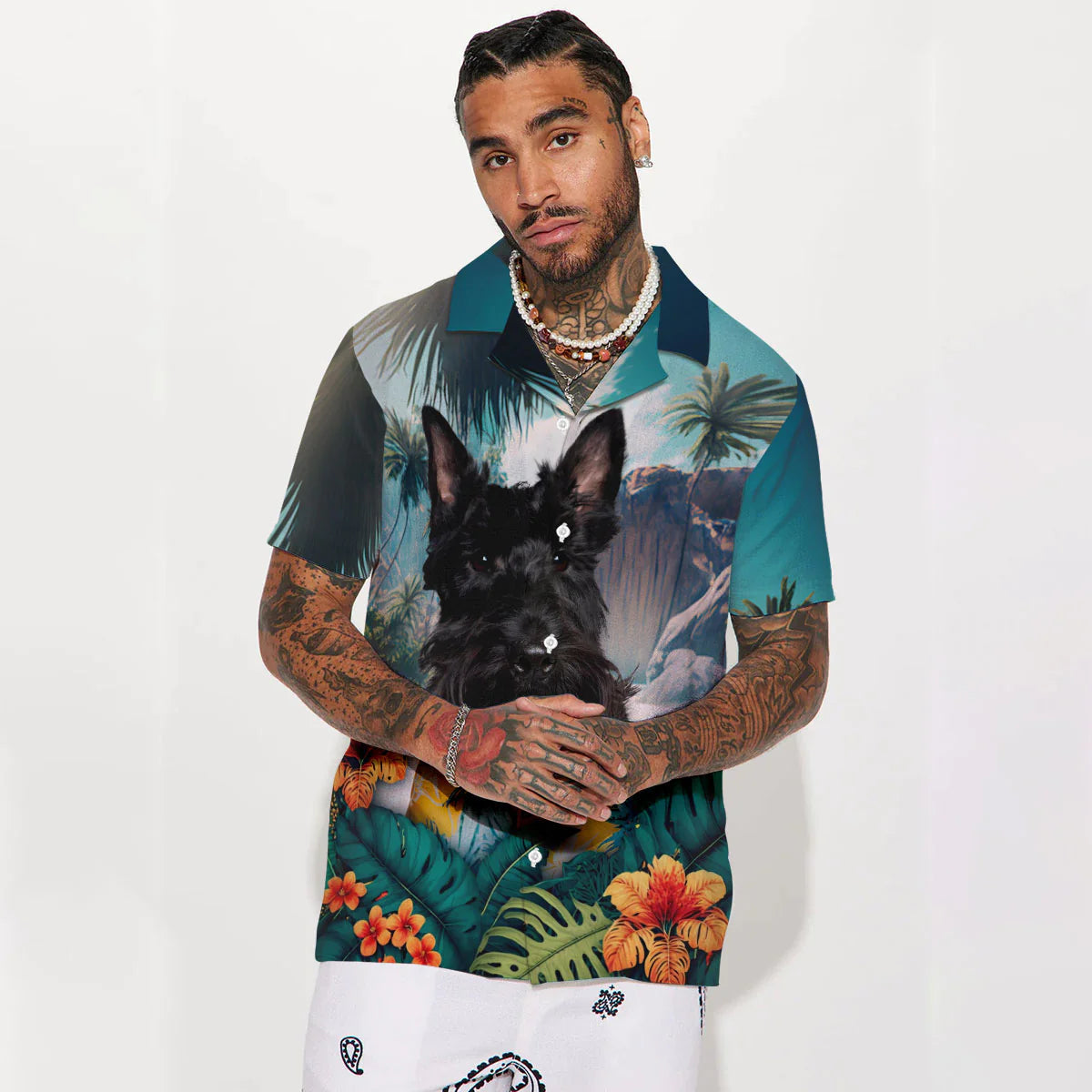 Scottish Terrier - 3D Tropical Hawaiian Shirt