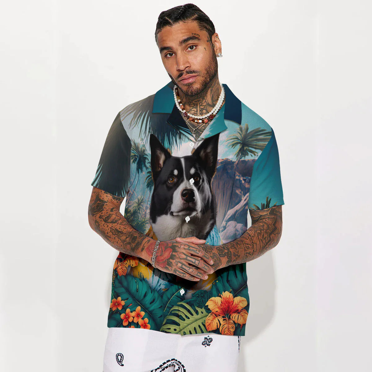 Karelian Bear Dog - 3D Tropical Hawaiian Shirt