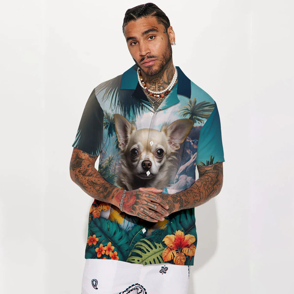 Chihuahua 2 AI - 3D Tropical Hawaiian Shirt