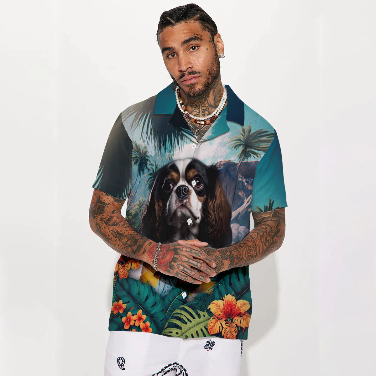 Cavalier King Charles Spaniel 2 AI - 3D Tropical Hawaiian Shirt
