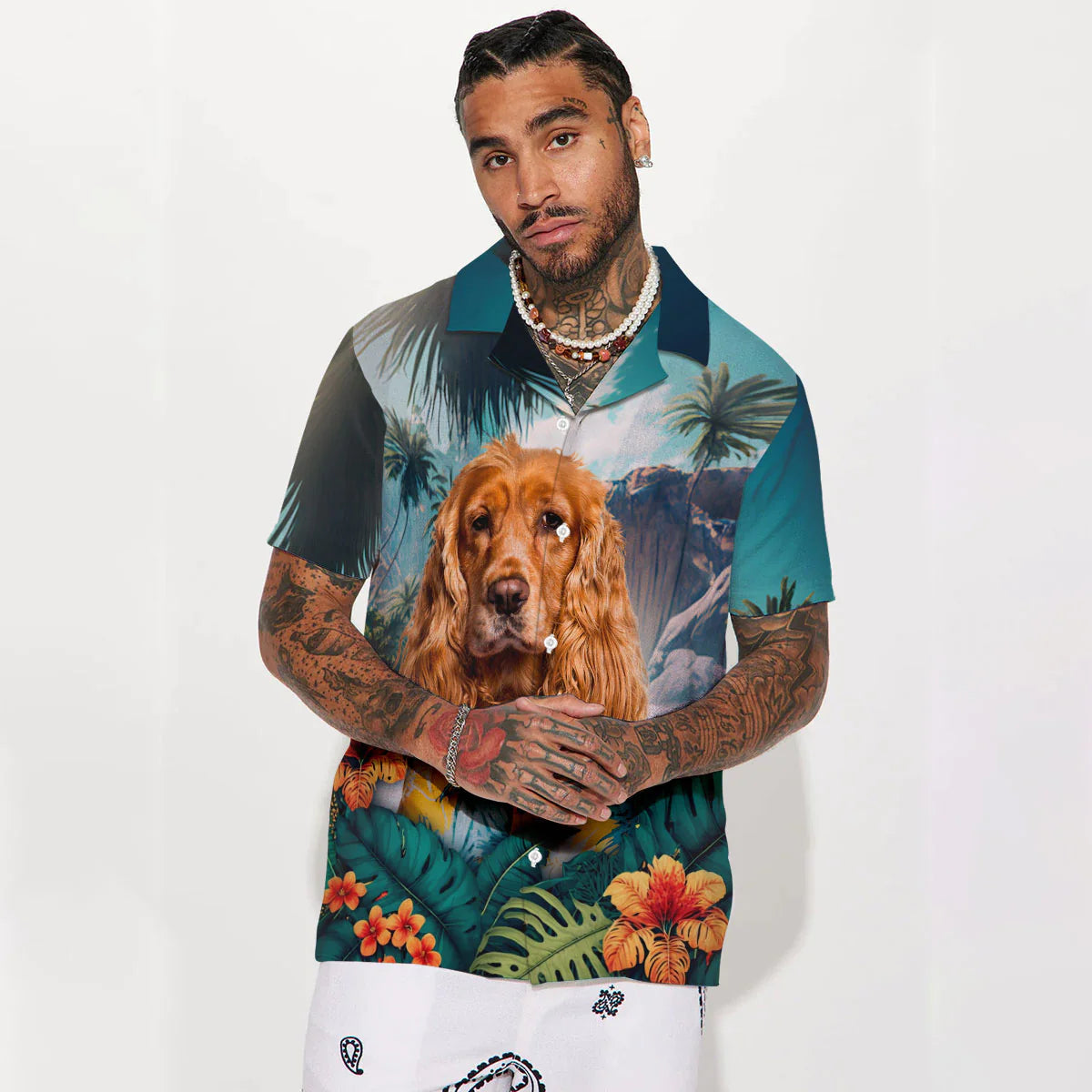 Cocker Spaniel - 3D Tropical Hawaiian Shirt