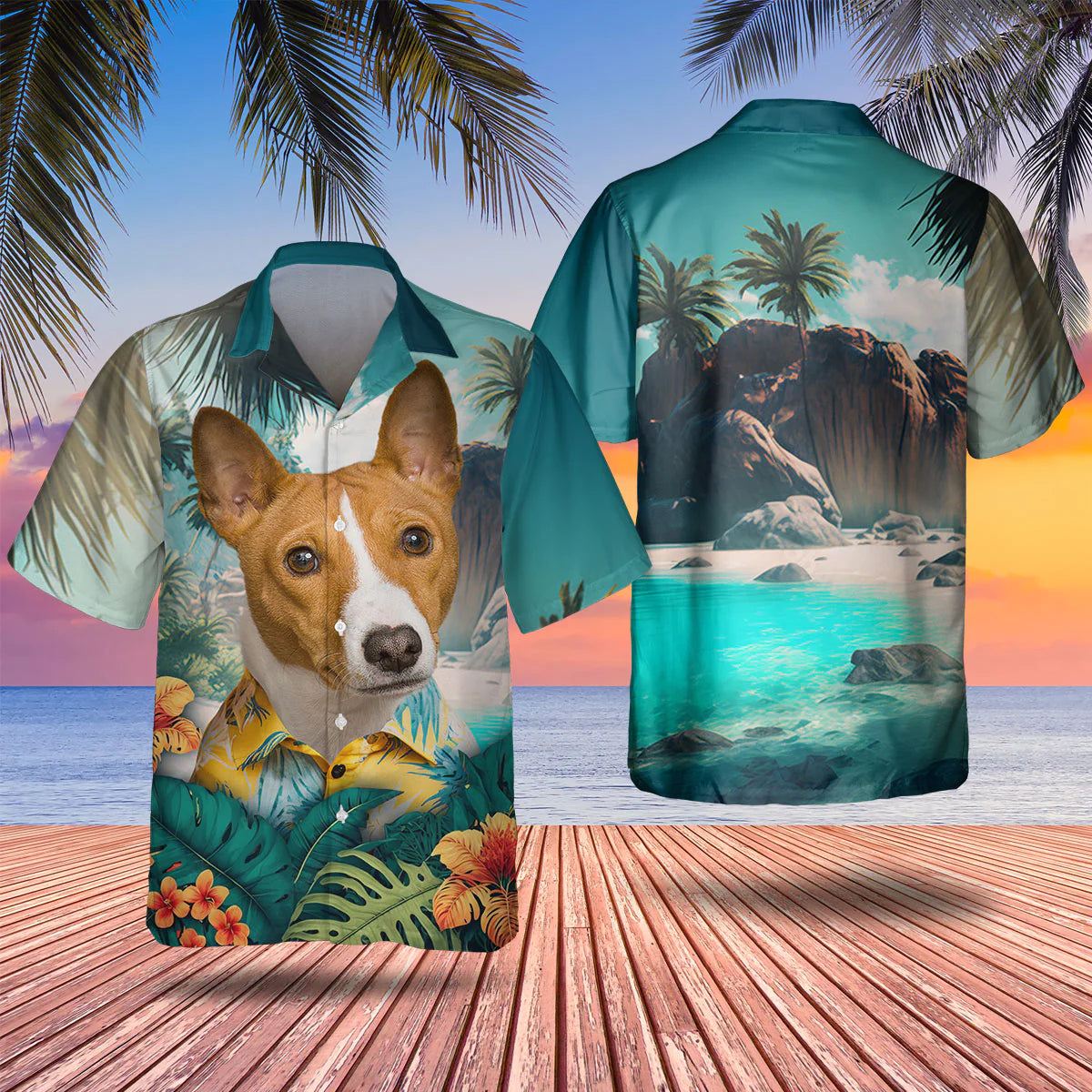 Basenji - 3D Tropical Hawaiian Shirt
