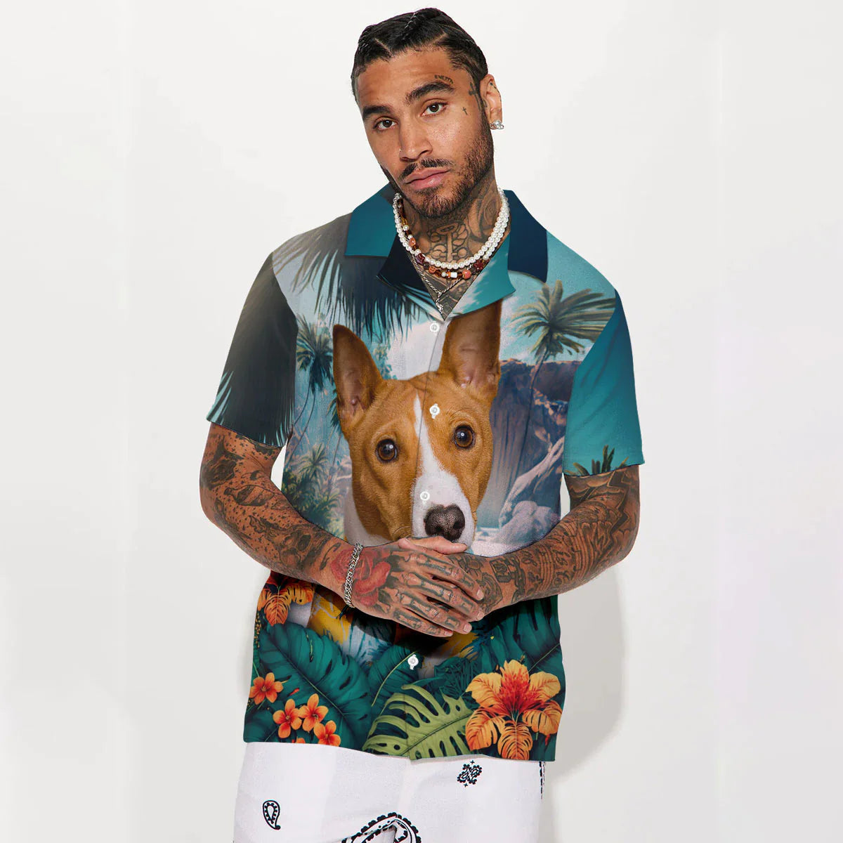 Basenji - 3D Tropical Hawaiian Shirt