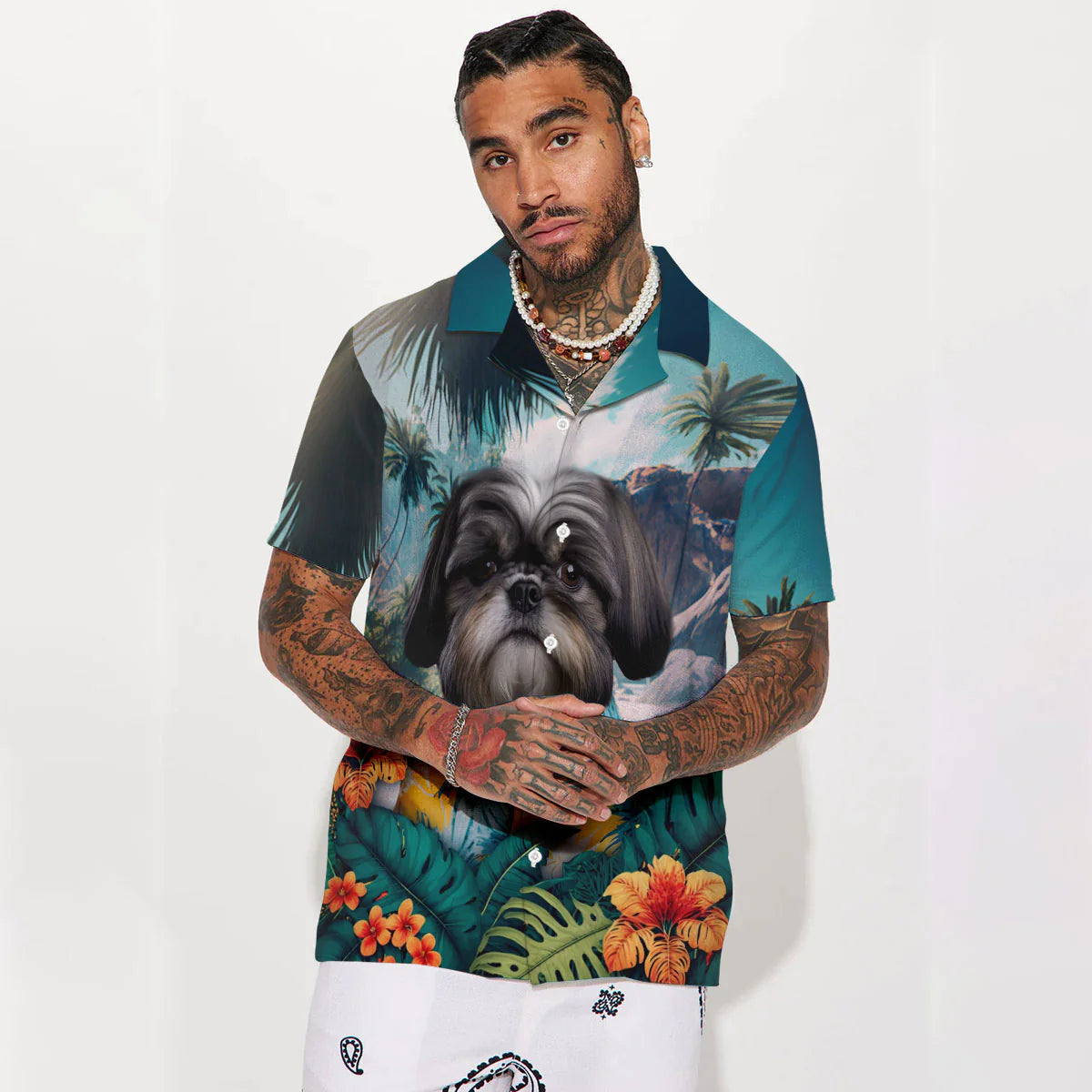 Shih Tzu - 3D Tropical Hawaiian Shirt
