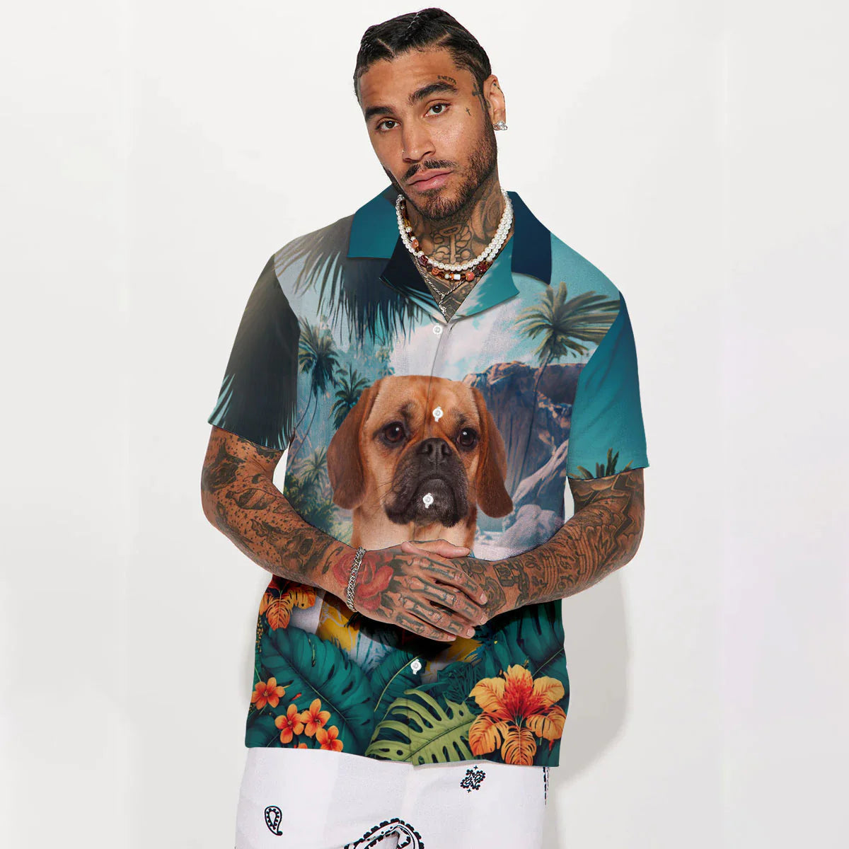 Puggle - 3D Tropical Hawaiian Shirt