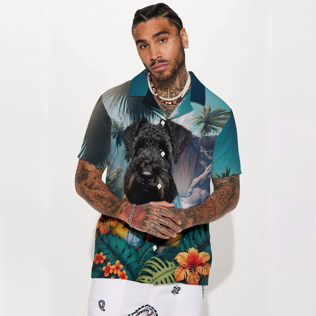 Kerry Blue Terrier - 3D Tropical Hawaiian Shirt