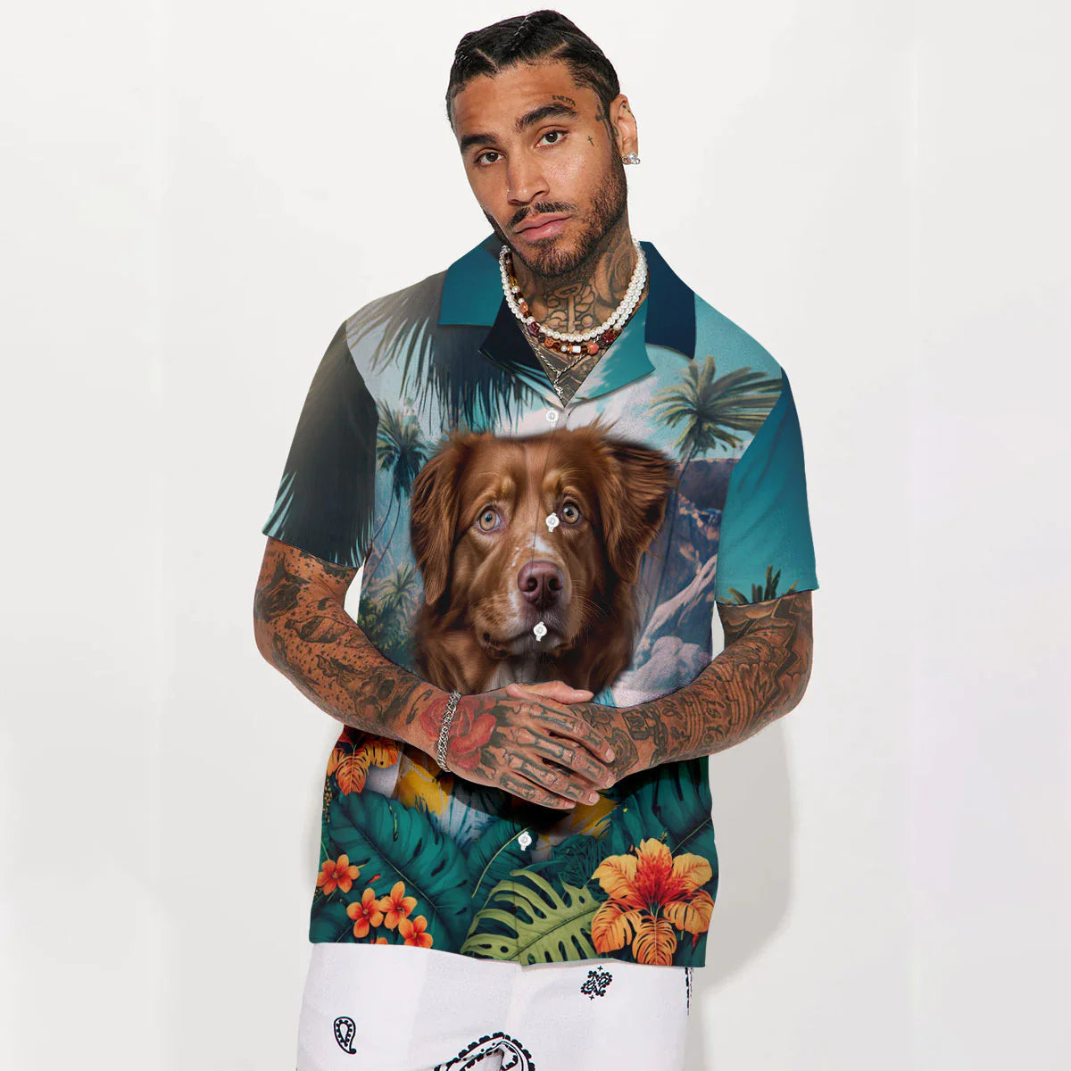 Nova Scotia Duck Tolling Retriever - 3D Tropical Hawaiian Shirt