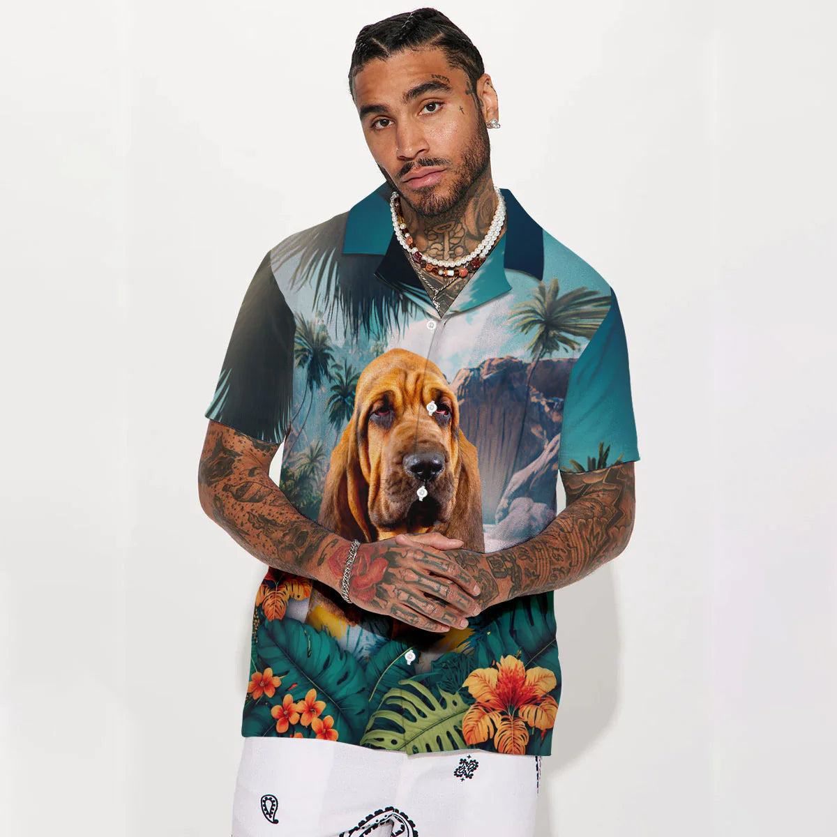 Bloodhound - 3D Tropical Hawaiian Shirt