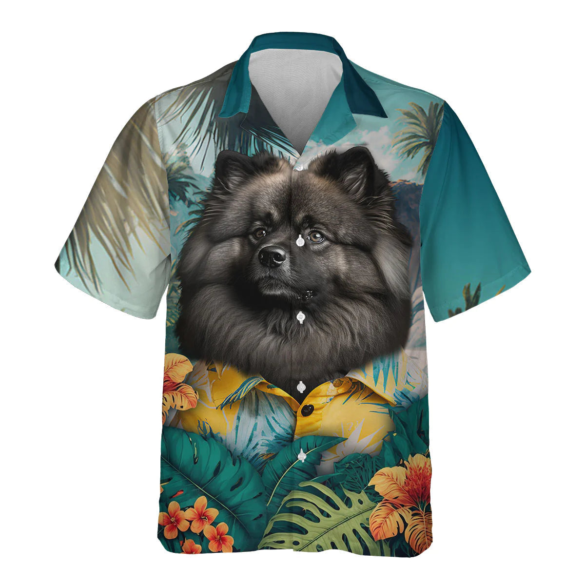 Keeshond - 3D Tropical Hawaiian Shirt