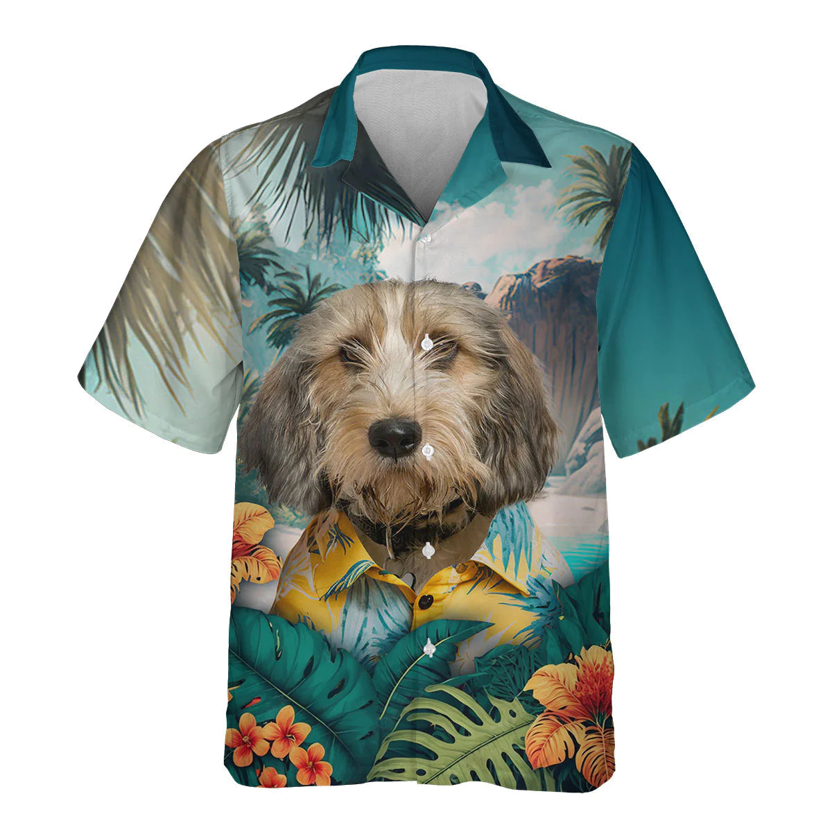 Petit Basset Griffon Vendéen - 3D Tropical Hawaiian Shirt