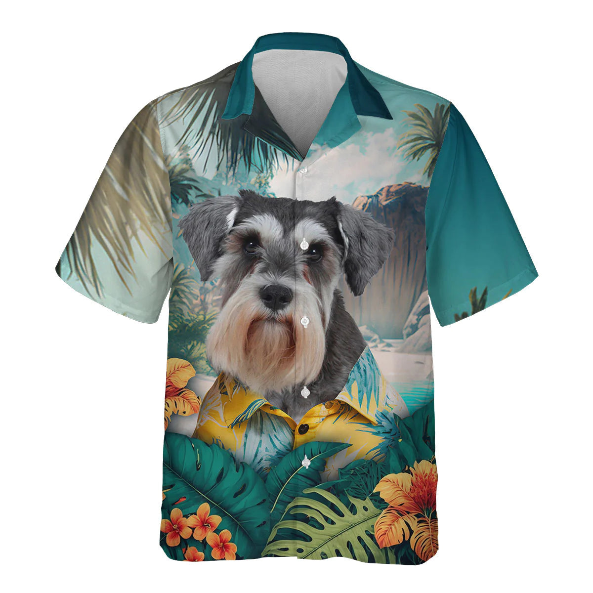 Miniature Schnauzer - 3D Tropical Hawaiian Shirt