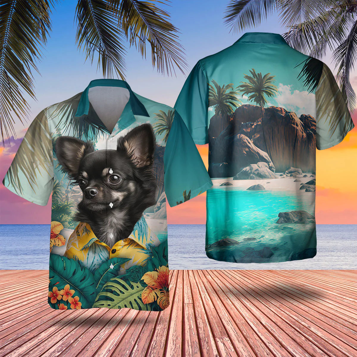 Chihuahua 3 AI - 3D Tropical Hawaiian Shirt