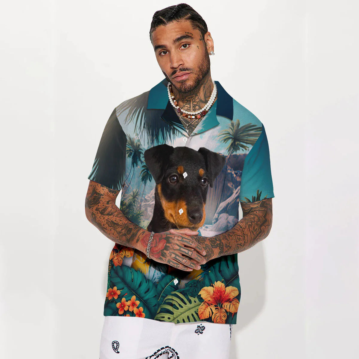 Jagdterrier - 3D Tropical Hawaiian Shirt