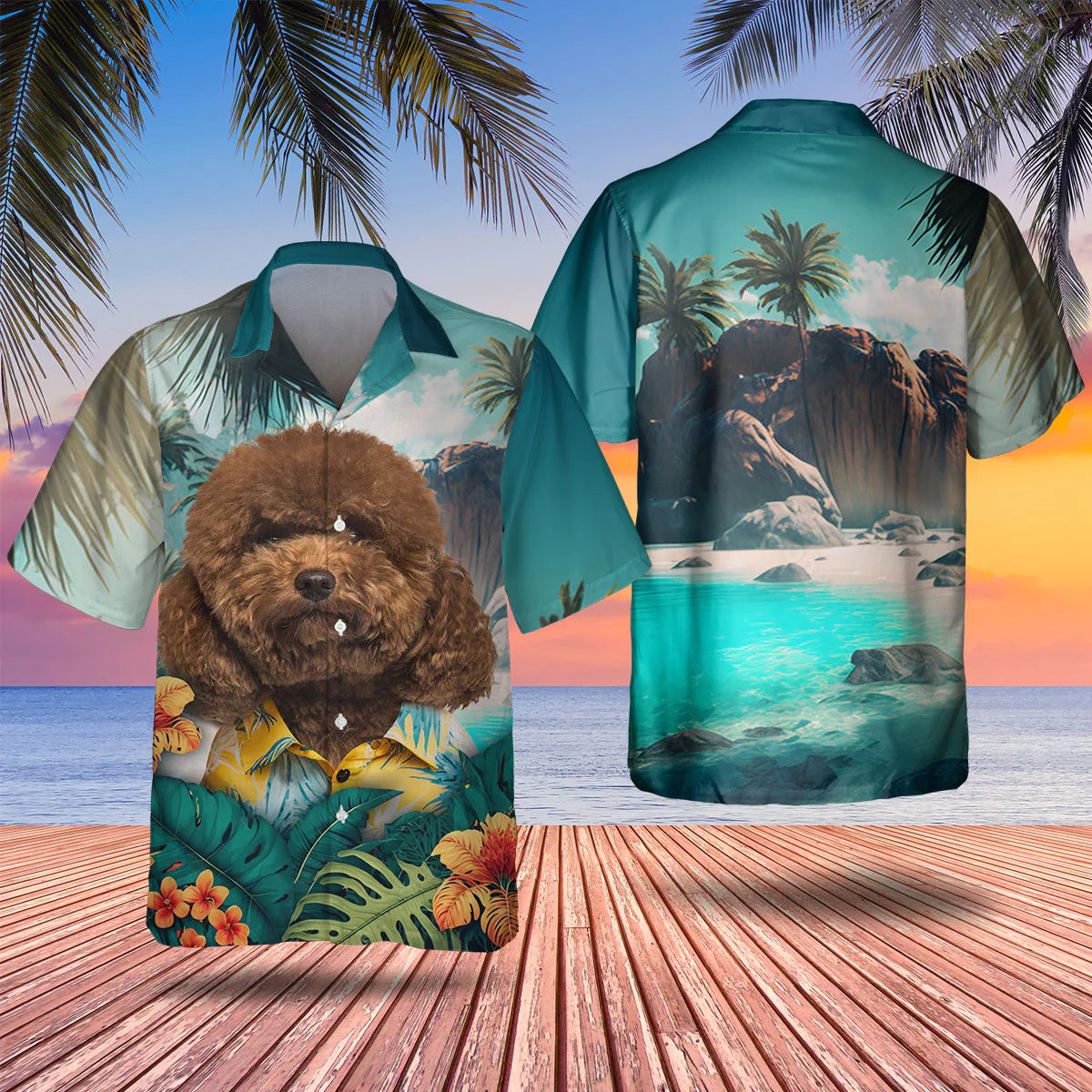 Poodle - 3D Tropical Hawaiian Shirt