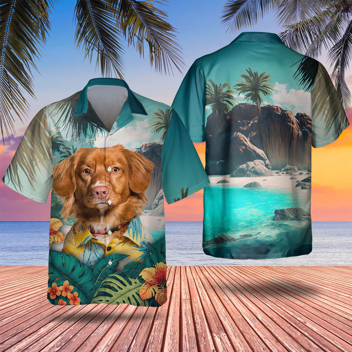 Nova Scotia Duck Tolling Retriever - 3D Tropical Hawaiian Shirt