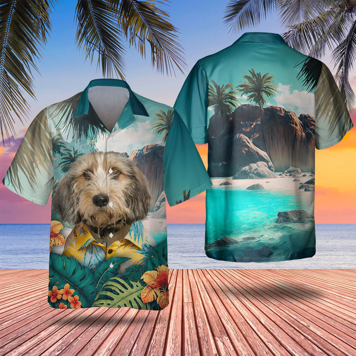Petit Basset Griffon Vendéen - 3D Tropical Hawaiian Shirt