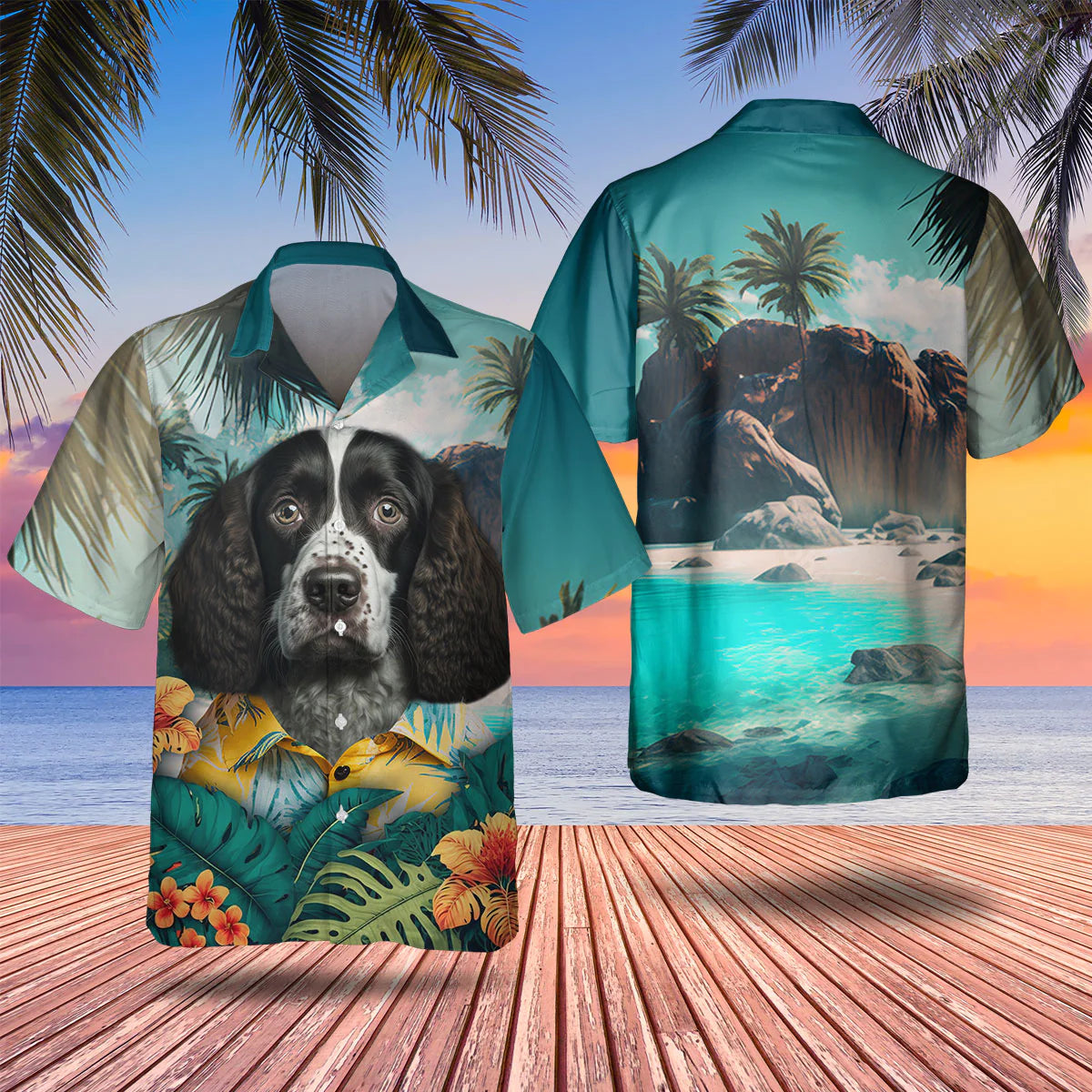 English Springer Spaniel - 3D Tropical Hawaiian Shirt