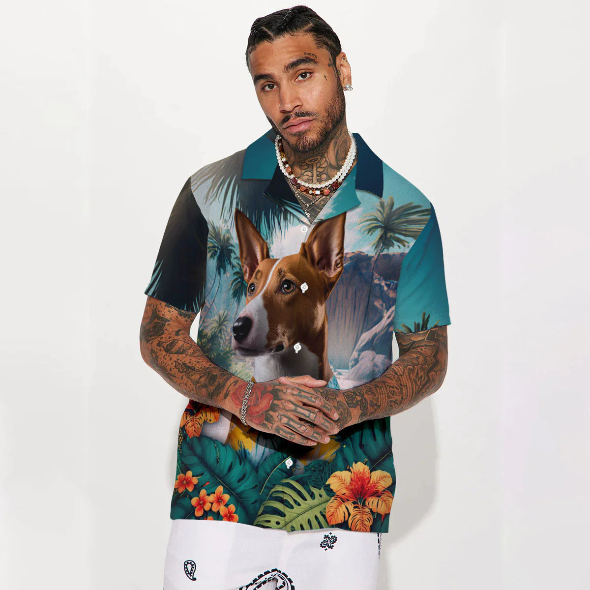 Basenji AI - 3D Tropical Hawaiian Shirt