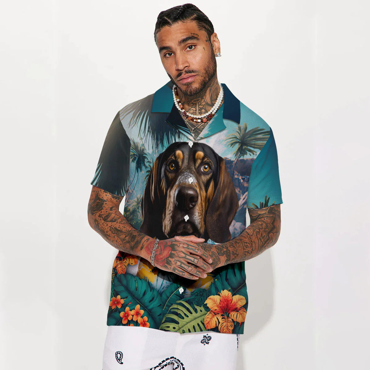 Coonhound - 3D Tropical Hawaiian Shirt