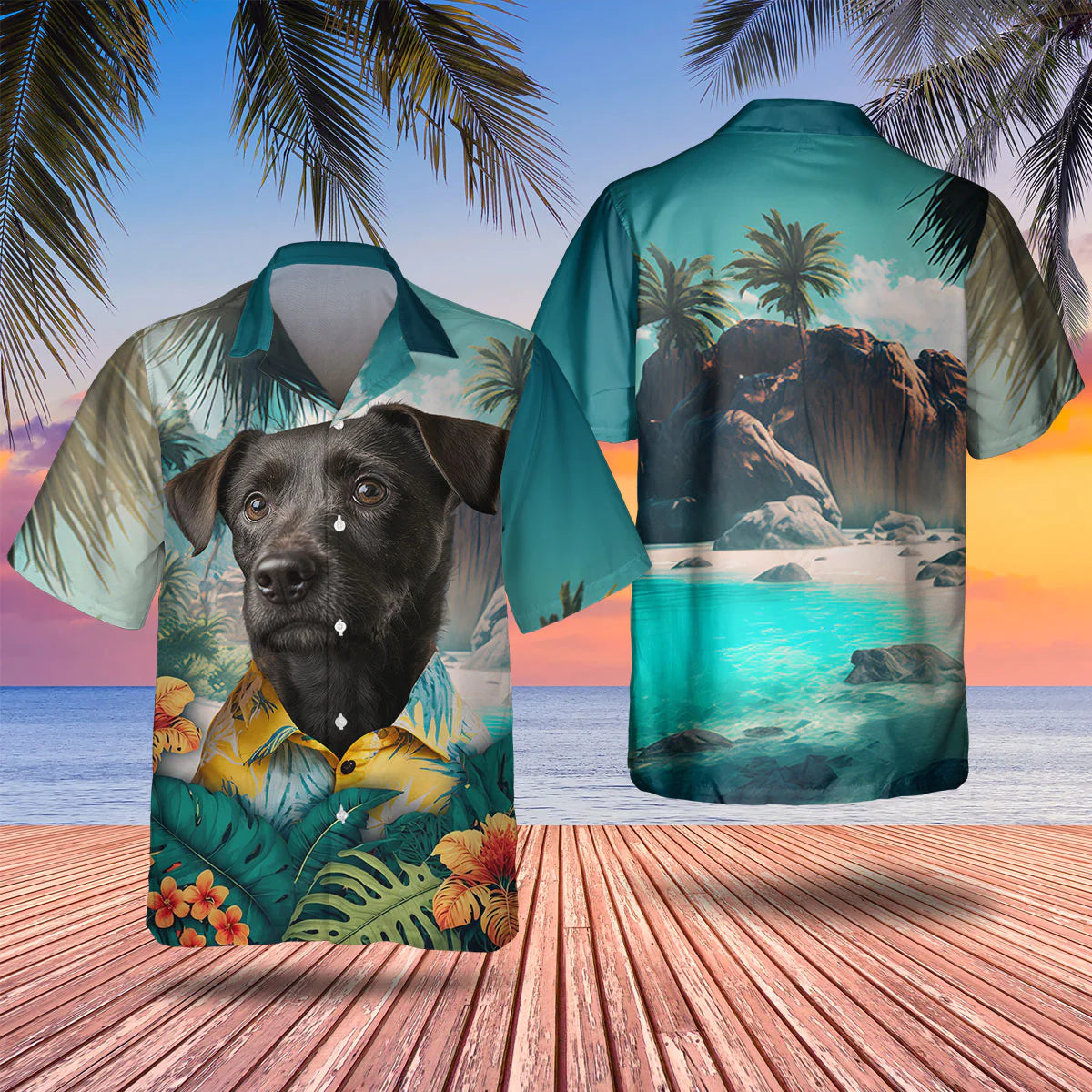 Patterdale Terrier - 3D Tropical Hawaiian Shirt