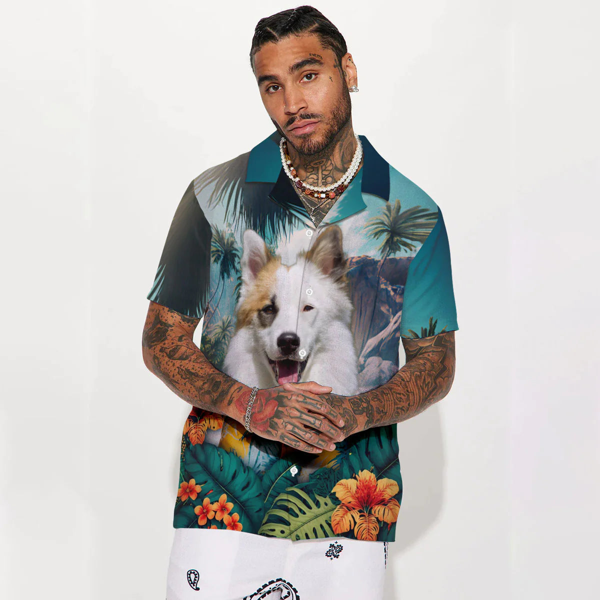 Icelandic Sheepdog - 3D Tropical Hawaiian Shirt